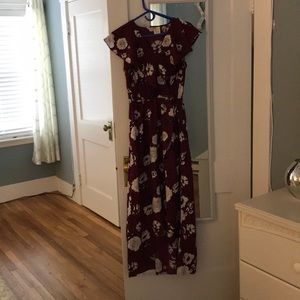 Maroon floral dress